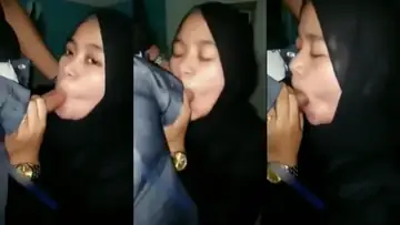 Bokep Hijabers Ketagihan Peju Sepong Kontol poster